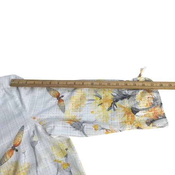Alfred Dunner Shirt Womens XL White Floral Butterfly Button Front 3/4 Sleeve - Picture 15 of 16